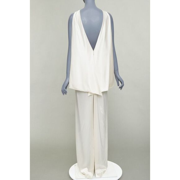 SAINT LAURENT 2022 Runway Bridal ivory silk satin draped empire gown FR34 XS - Picture 5 of 9
